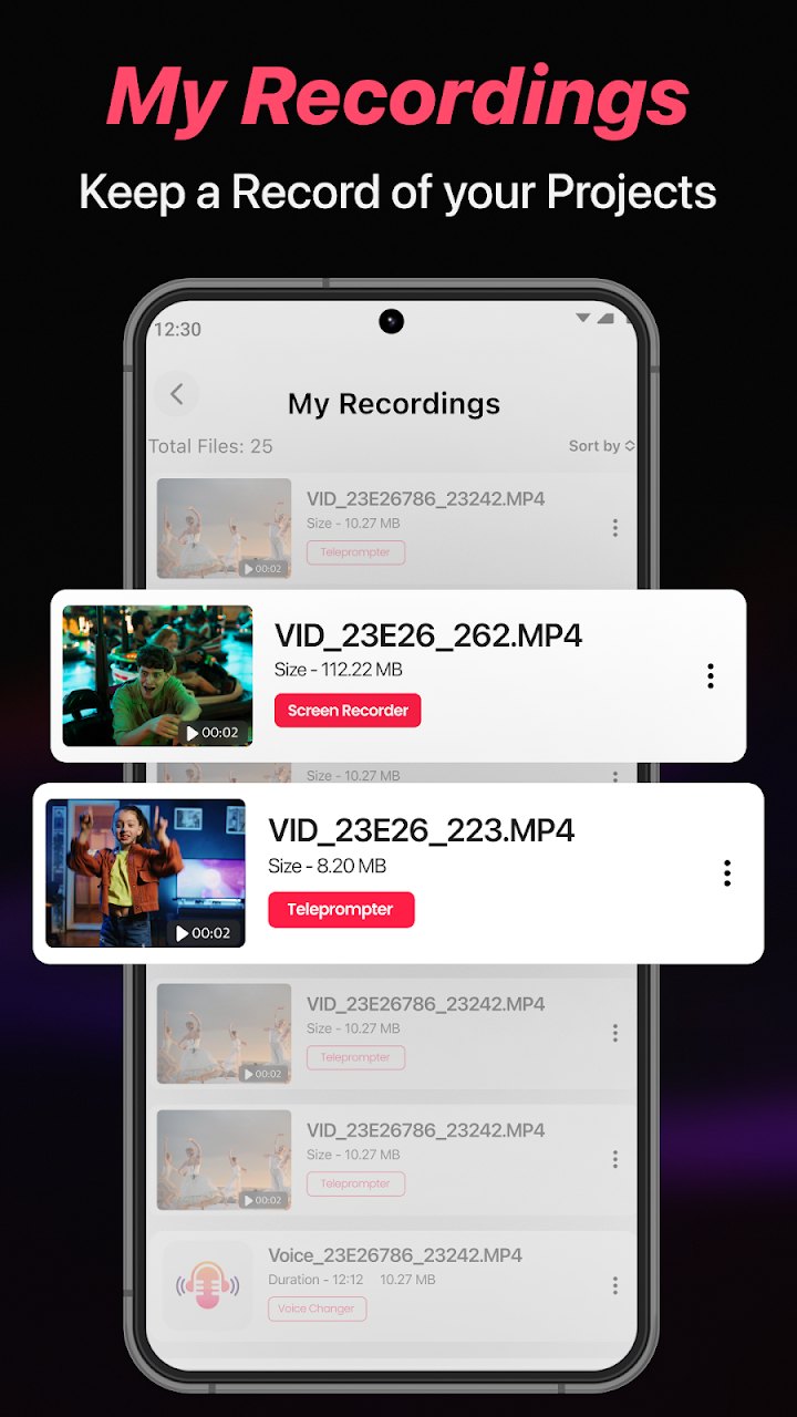 Teleprompter: Screen Recorder app screenshot